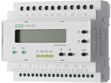 Устройство управления AVR-02 предназначено для построения блоков АВР с двумя или тремя вводами питания (генераторной установкой), с секционными выключателями, с одной или двумя нагрузками.