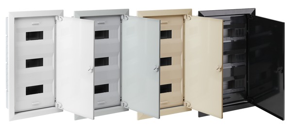 Шкафы ТУСО пластиковые с металлической дверцей для скрытой проводки (IP40)